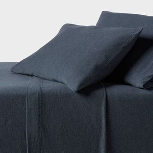 Threshold - Twin Cotton Jersey Sheet Set Heather Blue - Thresh Blue